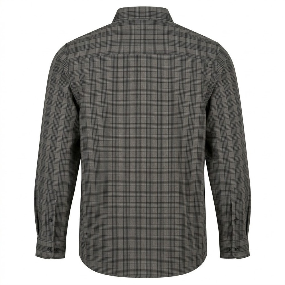 NEW 5.11 Tactical Men's LARGE Peak Long Sleeve Plaid Shirt Gray - Picture 10 of 11